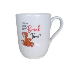 Coffee Mugs for Dog Lovers I Dog Moms I Gifts for Mothers I Office GiftsI Bday Gift I Wife Mother Dog Lover I Cat Lovers I Did U Just Say Break Time (300ml)