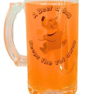 Transparent Beer Mugs | A beer a day keeps the vet away