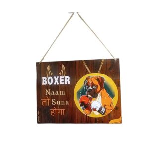 Wooden Board Door Signs I Wall Decor for Dog Cat Lovers I Wall Plates - Boxer