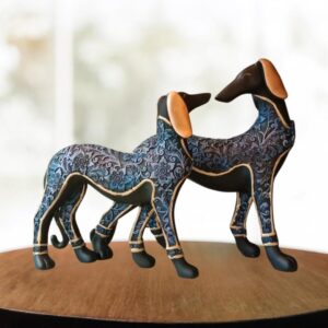 SC Dog Pair Sitting Showpiece Home Decor/Animal Showpiece for Office Decor/Living Room/Table Top Decorative/Bedroom Decor/Anniversary/Housewarming/Wedding Gift Items (Pack of 2, Blue)