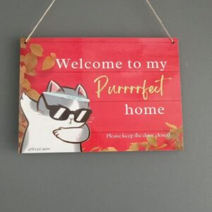 Wooden Board Door Signs I Wall Decor for Dog Cat Lovers I Wall Plates - Cat