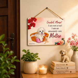 Wooden Board Door Signs I Wall Decor for Dog Lovers I Wall Plates - Maltese