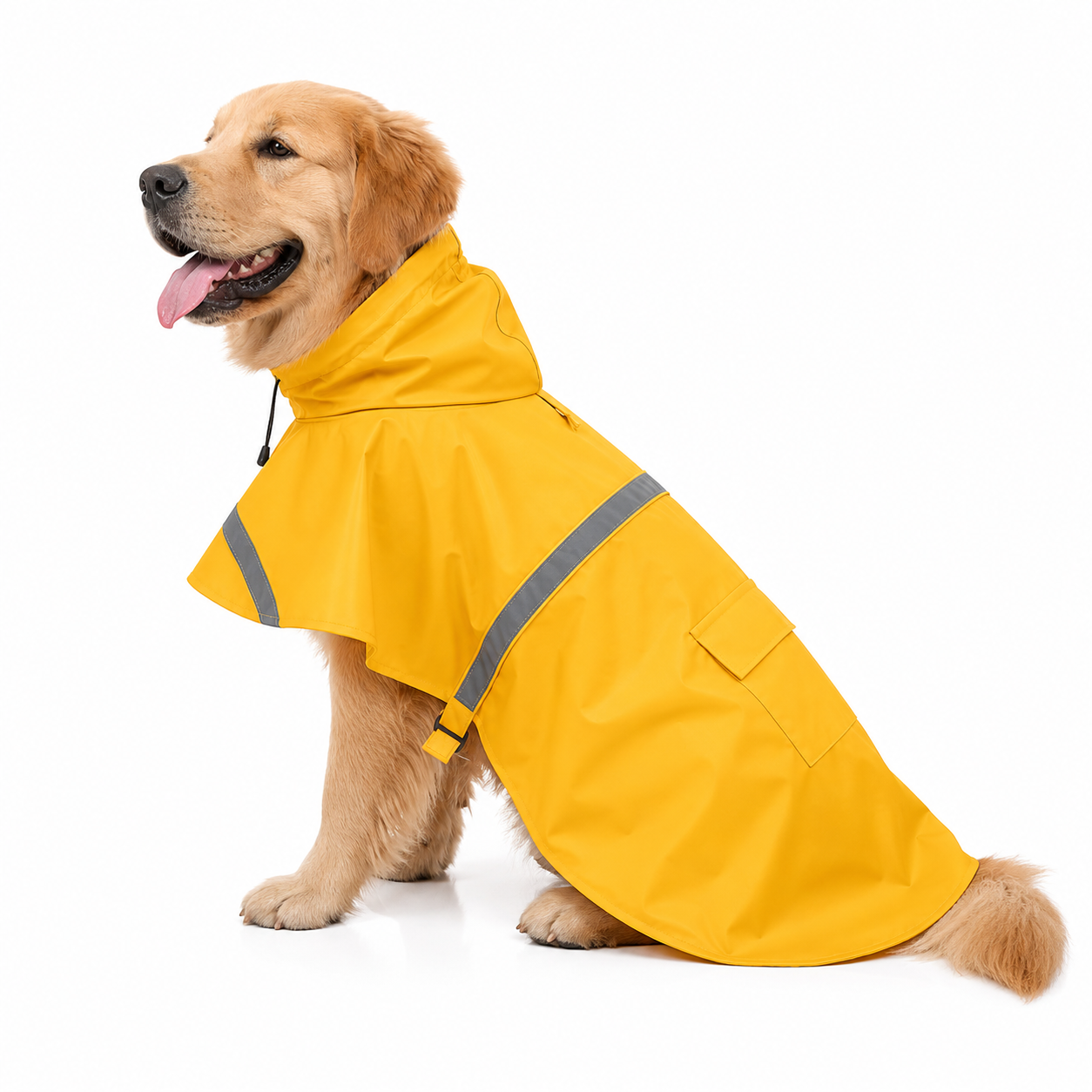 Dog Raincoat – Waterproof Rain Jacket for Dogs | Sizes 18, 20, 22, 24, 26, 28 | Hooded & Reflective for All Breeds (18) (Yellow, 20) - Image 2