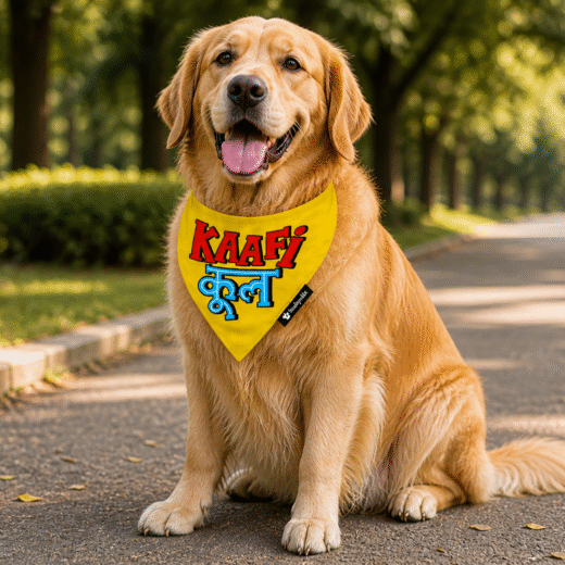 ShopCanine Yellow Color Dog Bandana Scarf | Dog Fashion, Quirky Dog Bandanas | Dog Quotes Small (S)