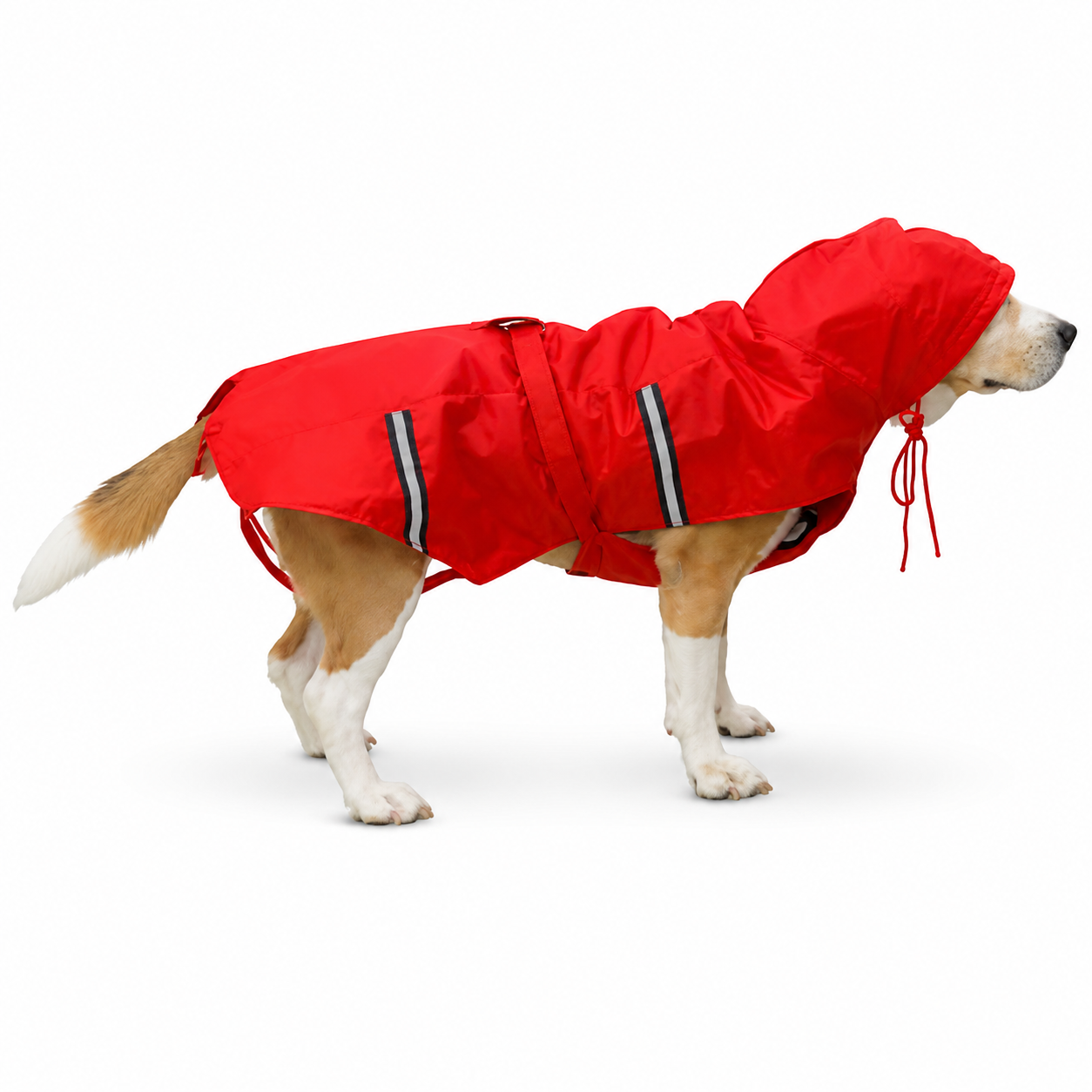 Dog Raincoat Red – Waterproof Rain Jacket for Dogs | Sizes 18, 20, 22, 24, 26, 28 | Hooded & Reflective for All Breeds (Red, 22) (RED, 24) - Image 2